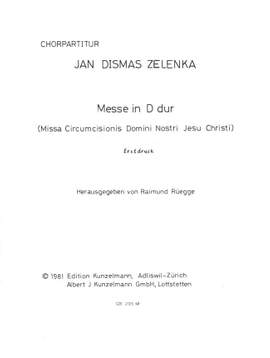 Zelenka, Jan Dismas: Missa Circumcisionis D-Dur