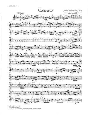 Albinoni, Tommaso: Concerto op.9/1 B-Dur