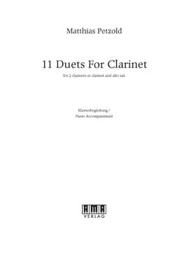 Matthias Petzold: 11 Duets for Clarinet - Klavierbegleitung