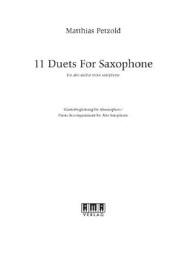 Matthias Petzold: 11 Duets for Altsaxophon - Klavierbegleitung