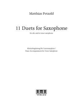 Matthias Petzold: 11 Duets for Tenorsaxophon - Klavierbegleitung