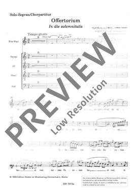 Weber, C M v: Offertorium "In die solemnitatis"