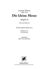Thoma, A: Die Kleine Messe