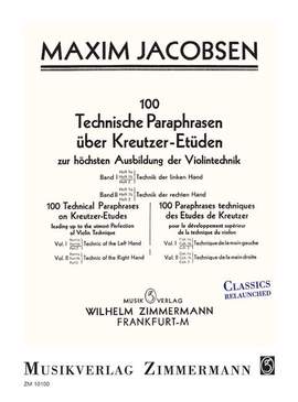 Jacobsen, M: 100 Technische Paraphrasen über Kreutzer-etüden Vol. 1, 1b