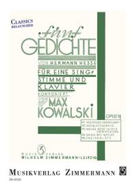 Kowalski, M: Fünf Gedichte von Hermann Hesse op. 14