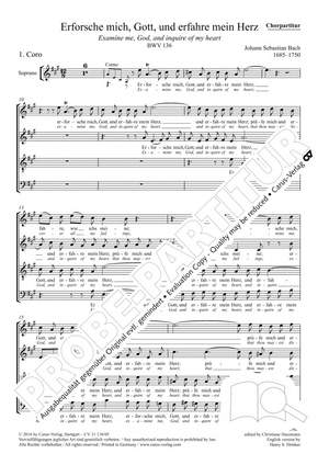 Bach, JS: Erforsche mich, Gott, und erfahre mein Herz BWV136