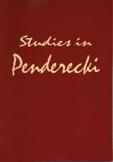 Studies in Penderecki - Volume 1