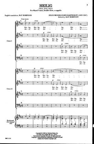 Felix Mendelssohn Bartholdy: Heilig (Holy, Holy, Holy)