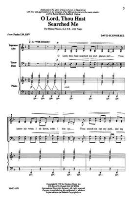 David Schwoebel: O Lord, Thou Hast Searched Me