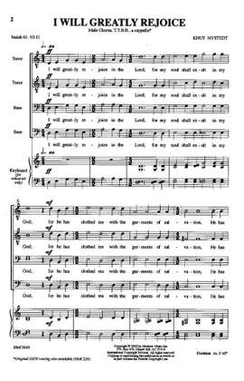 Knut Nystedt: I Will Greatly Rejoice