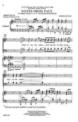 Eugene Butler: Notes From Paul