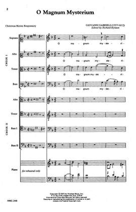 Giovanni Gabrieli: O Magnum Mysterium