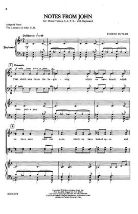 Eugene Butler: Notes from John