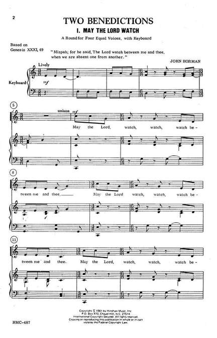 John Horman: Two Benedictions