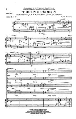 Alice Parker: The Song Of Simeon