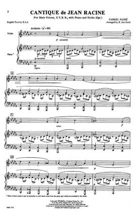 Gabriel Fauré: Cantique De Jean Racine