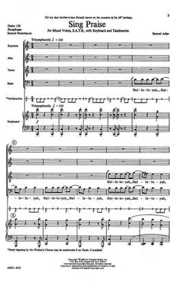 Samuel Adler: Sing Praise