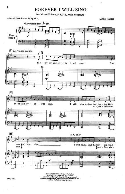 Mark Hayes: Forever I Will Sing