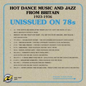 Hot Dance Music and Jazz from Britain 1923-1936