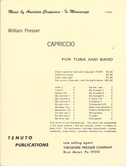 William Presser: Capriccio