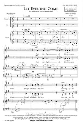 Brian Holmes: Let Evening Come