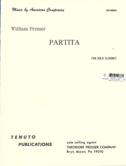 William Presser: Partita