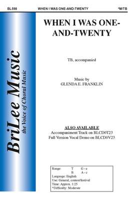 Glenda E. Frankllin: When I Was One-And-Twenty