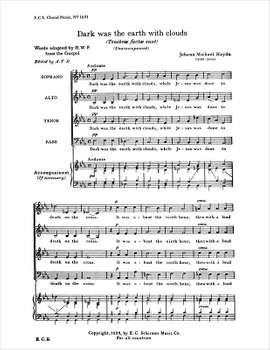 Johann Michael Haydn: Dark was the earth with clouds