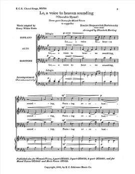 Dmitry Stepanovych Bortniansky: Lo, a Voice to Heaven Sounding