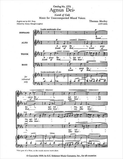 Thomas Morley: Agnus Dei