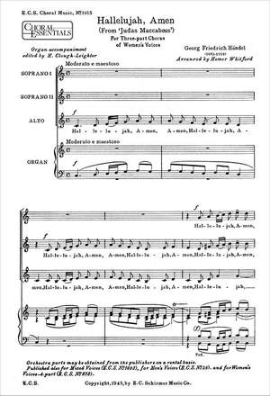 Georg Friedrich Händel: Judas Maccadeus: Hallelujah, Amen