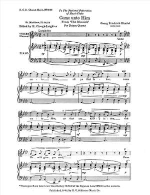 Georg Friedrich Händel: Messiah: Come Unto Him