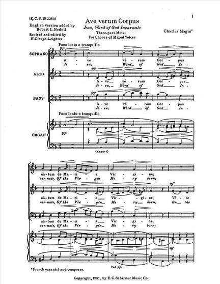 Charles Magin: Ave verum Corpus