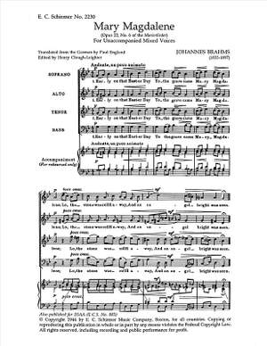Johannes Brahms: Marienlieder: No. 6. Mary Magdalene, Op. 22