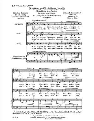 Johann Sebastian Bach: O Rejoice, Ye Christians, Loudly, BWV 40