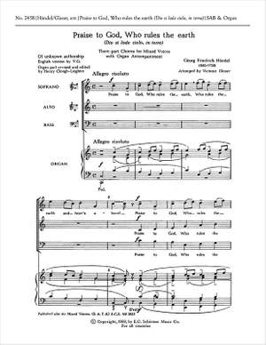 Georg Friedrich Händel: La Resurrezione-Praise To God, Who Rules the Earth