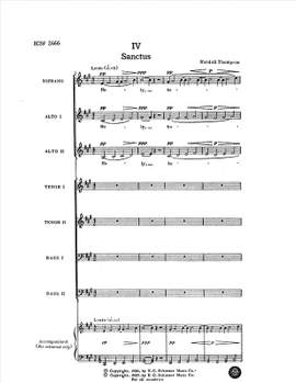 Randall Thompson: Mass of the Holy Spirit: No. 4. Sanctus