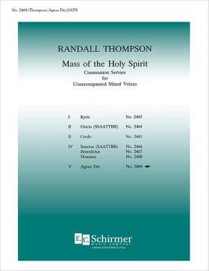 Randall Thompson: Mass of the Holy Spirit: No. 7. Agnus Dei