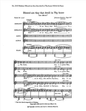 Johannes Brahms: Blessed Are They that Dwell in Thy House, Op. 12