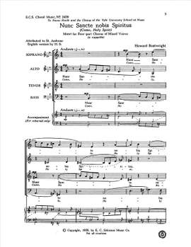 Howard Boatwright: Nunc sancte nobis Spiritus