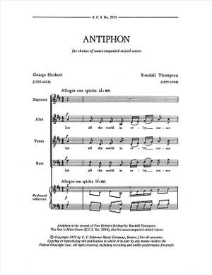 Randall Thompson: Two Herbert Settings: Antiphon