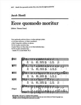 Jacob Handl: Ecce, quomodo moritur