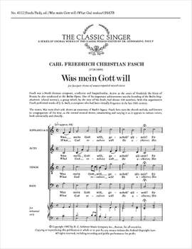 Carl Friedrich Christian Fasch: Was mein Gott will