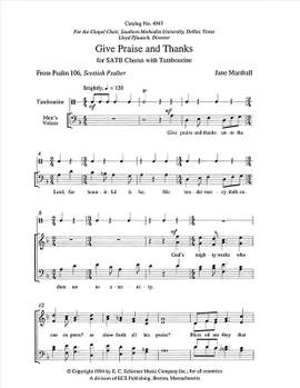 Jane Marshall: Give Praise and Thanks