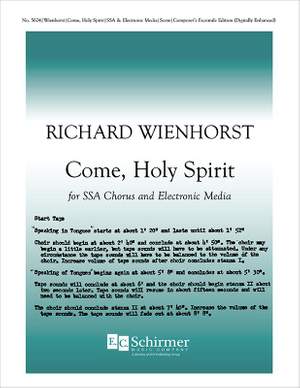 Richard Wienhorst: Come, Holy Spirit