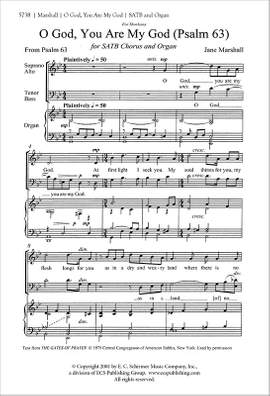 Jane Marshall: O God, You Are my God