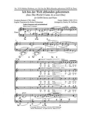 Gustav Mahler Ich Bin Der Welt Abhanden Gekommen Presto Music