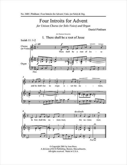Daniel Pinkham: Four Introits for Advent