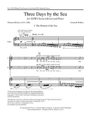 Gwyneth Walker: Three Days by the Sea: No. 1 The Bottom of the Sea