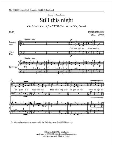 Daniel Pinkham: Still this Night